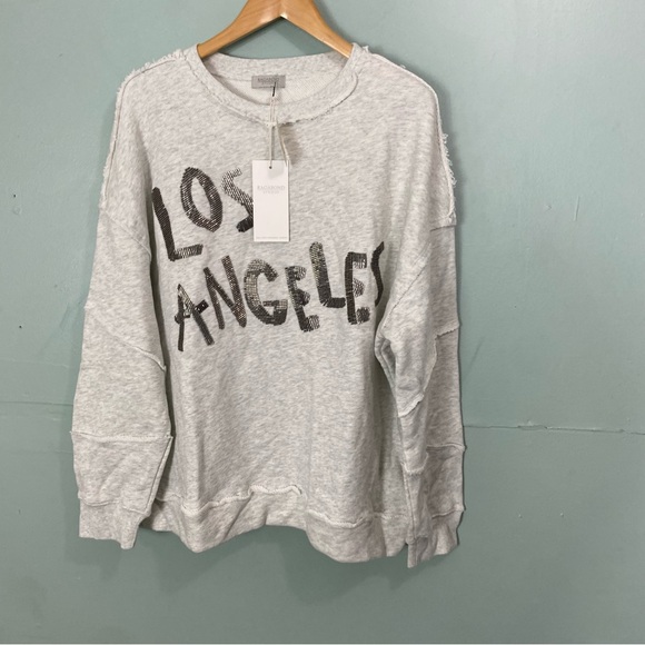 Free People Tops - Ragabond Studio Free People Los Angeles Beaded Embellished Sweatshirt Medium